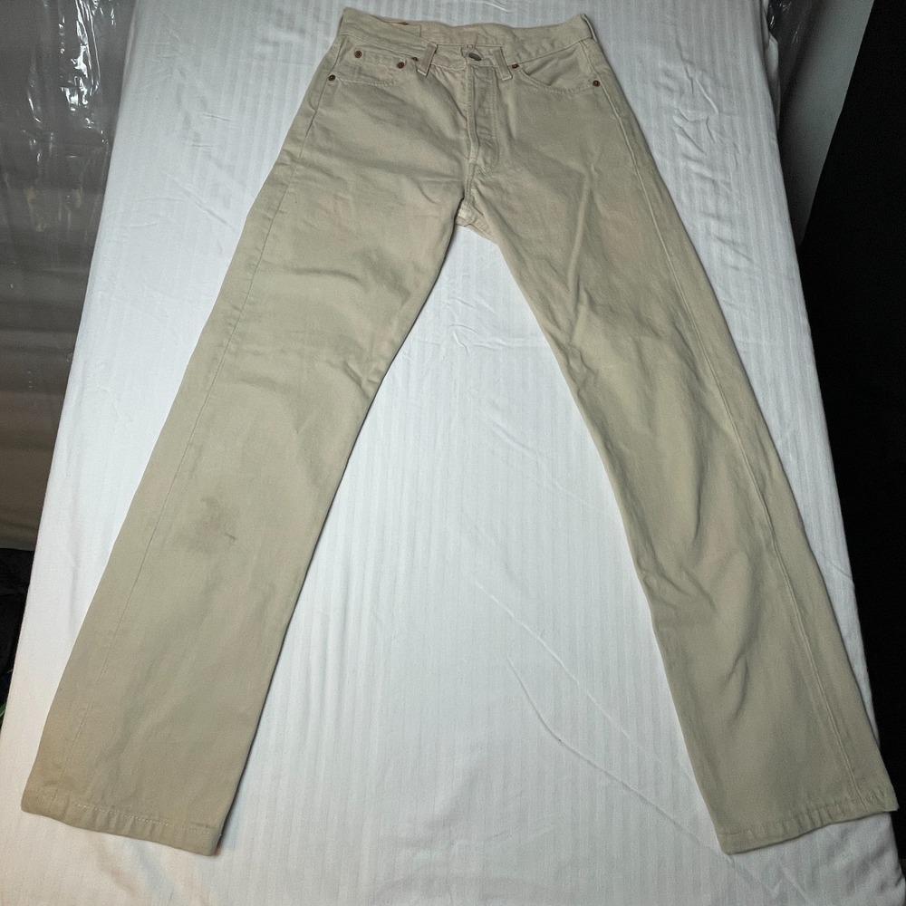 Levi's 501 Jeans Men 28x34 Tan Original Fit Straight Leg Button Fly Rare